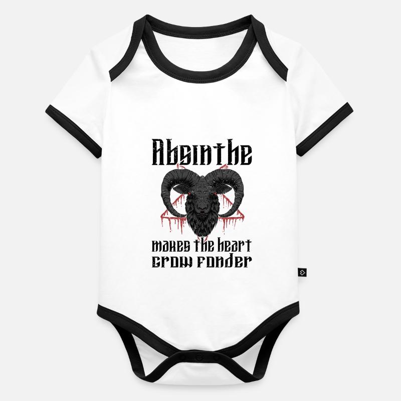 Satan Beelzebub Devil Gothic Pentagram Mystical Organic Baby Contrasting Bodysuit