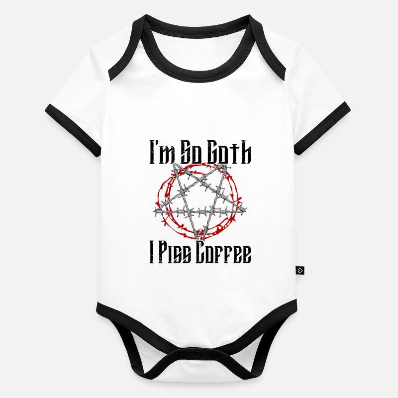 Satan Beelzebub Devil Gothic Pentagram Mystical Organic Baby Contrasting Bodysuit