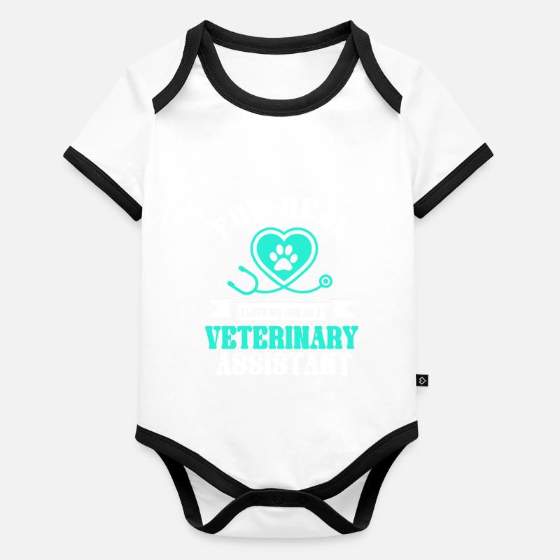 Veterinarian assistant saying Organic Baby Contrasting Bodysuit