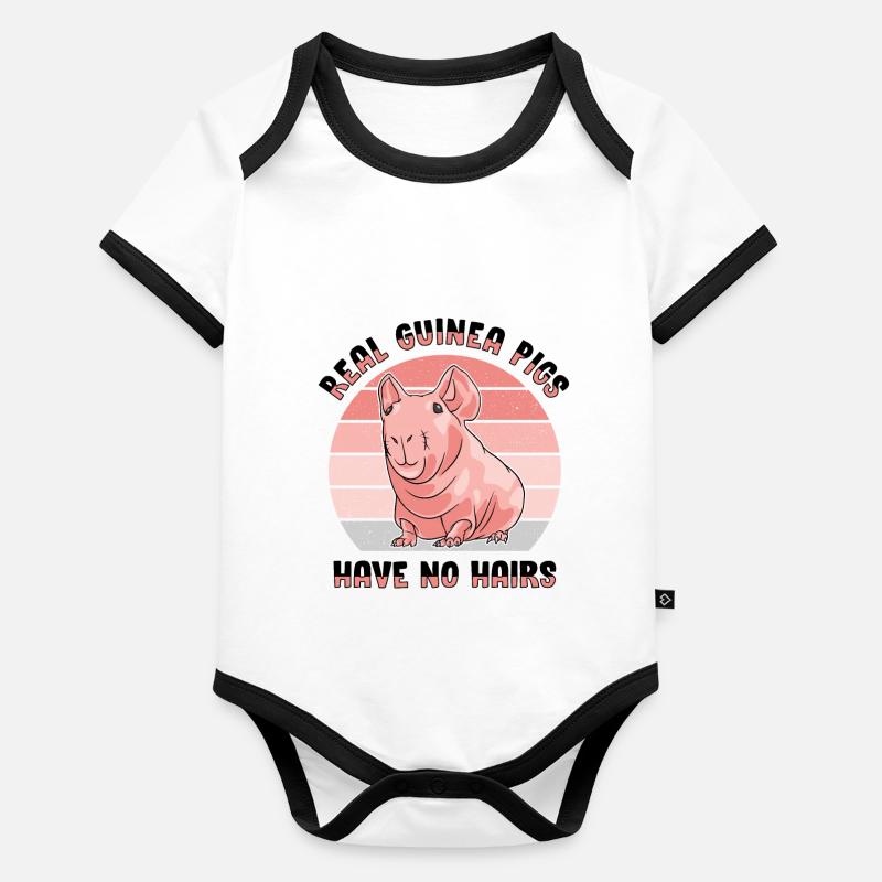 Cochon d’Inde sans poils Cochon maigre Body Bébé bio contrasté manches courtes