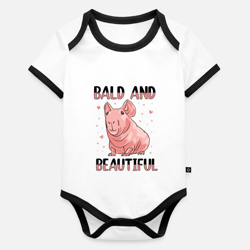Cochon d’Inde glabre maigre cochon Body Bébé bio contrasté manches courtes