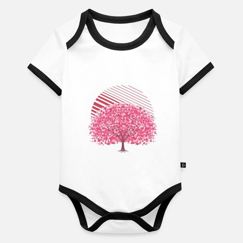 Japanese Sakura Tree Gift Cherry Blossoms Organic Baby Contrasting Bodysuit