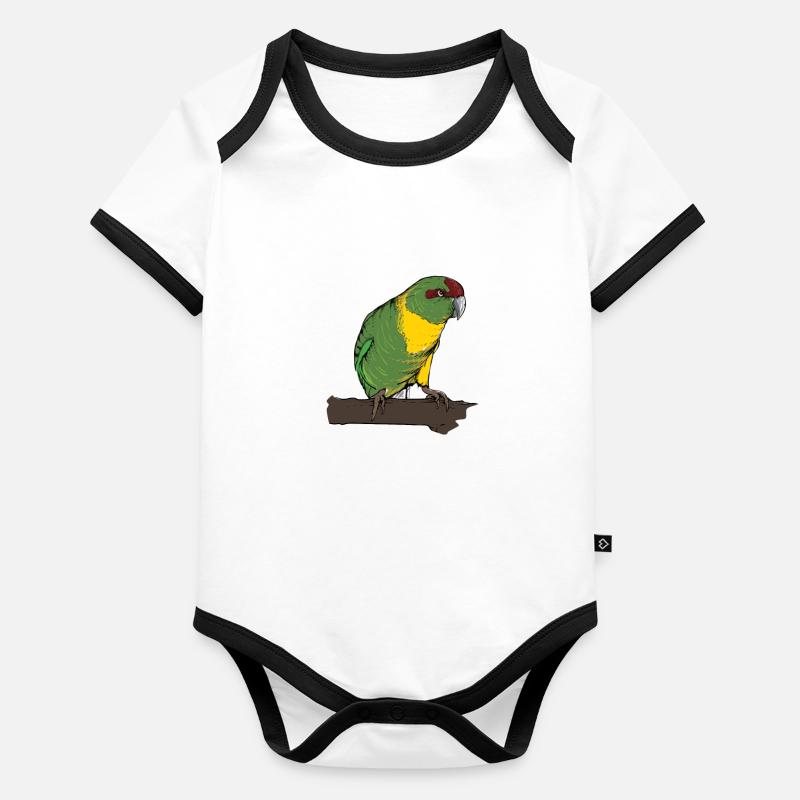 Perruche de chèvre I Motif de perruche pour porte-oiseau Body Bébé bio contrasté manches courtes