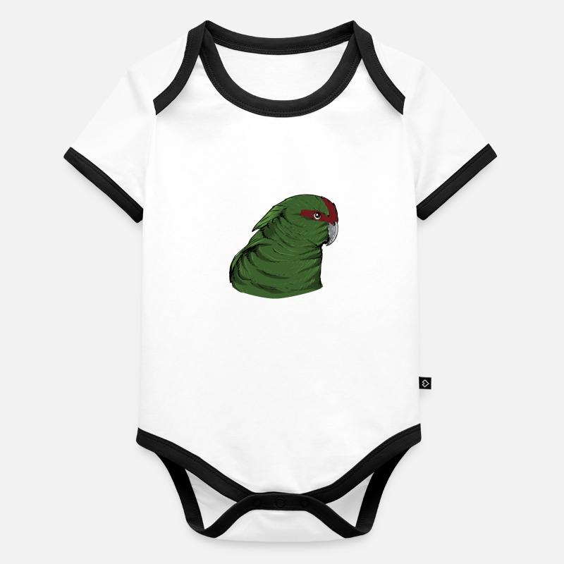 Perruche de chèvre I Motif de perruche pour porte-oiseau Body Bébé bio contrasté manches courtes