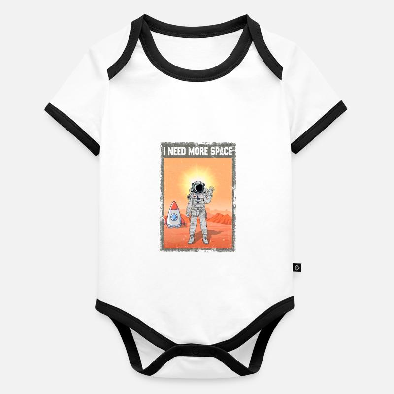 Astronaute Planètes Science Univers spatial Galaxie Body Bébé bio contrasté manches courtes
