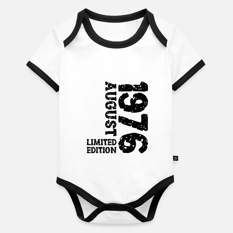 1976 Août Édition Limitée 47e Tenue d’anniversaire Body Bébé bio contrasté manches courtes