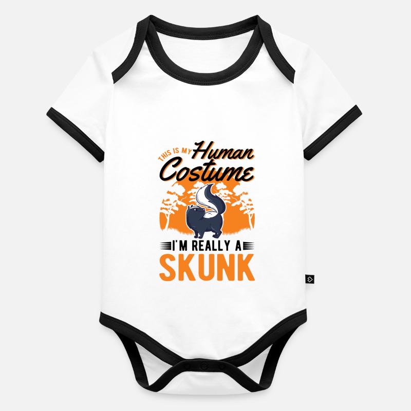 Skunk Costume Halloween Organic Baby Contrasting Bodysuit