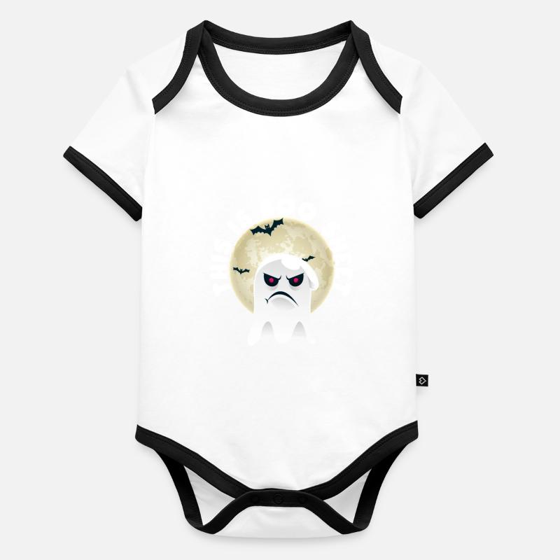 C’est Boo Sheet Ghost Funny Halloween Spooky Body Bébé bio contrasté manches courtes