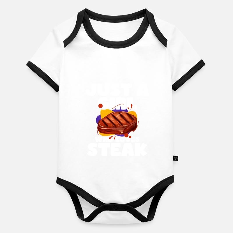 Bifteck Body Bébé bio contrasté manches courtes