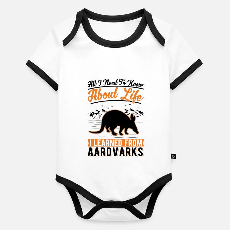 Aardvark Cadeau Aardvark Body Bébé bio contrasté manches courtes
