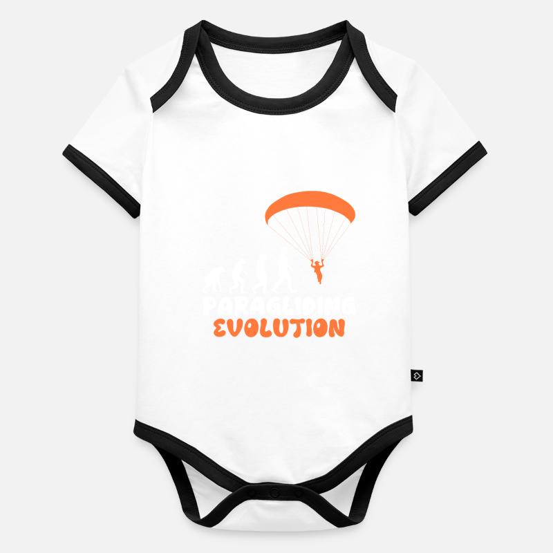 Paragliding Evolution Gleitschirmflieger Girls Baby Bio-Kurzarm-Kontrastbody