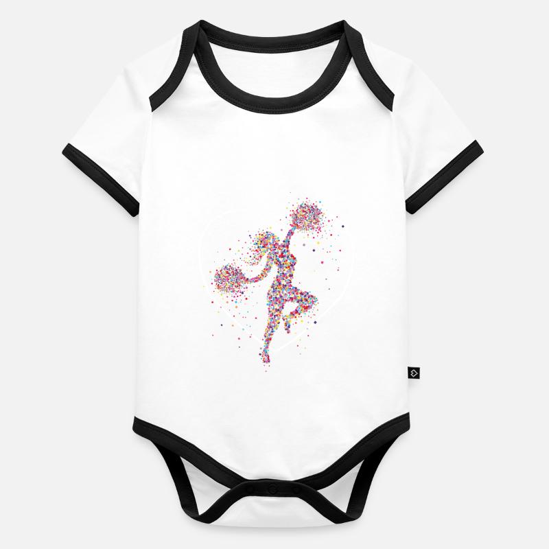 Cheerleader, Cheerdance, Pyramids, Gymnastics Organic Baby Contrasting Bodysuit