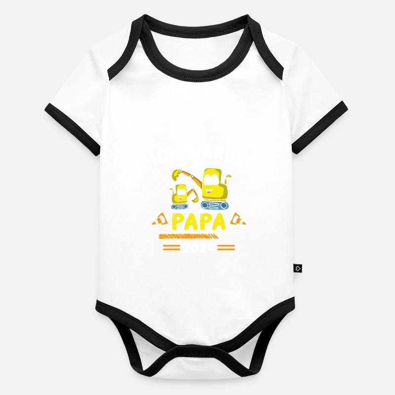 Papa 2024 Loading Baby Bio-Kurzarm-Kontrastbody