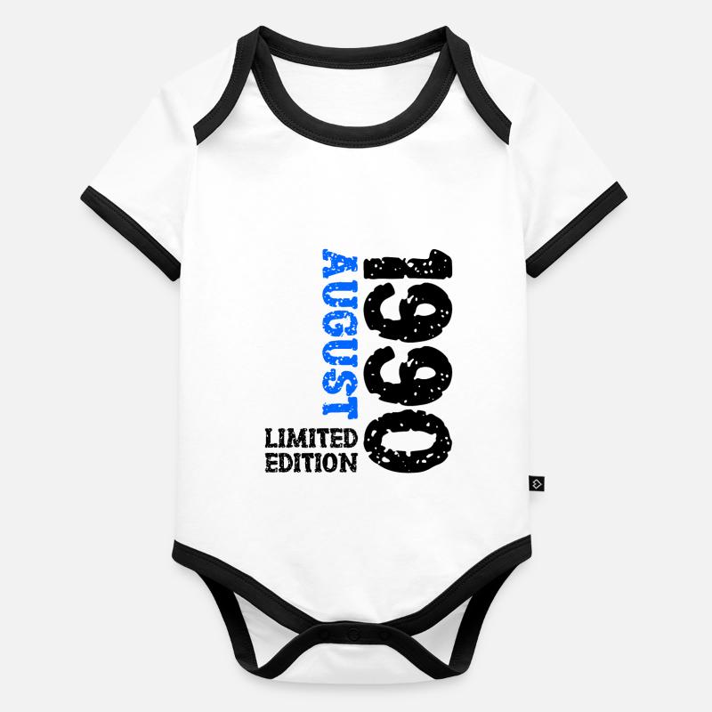 1990 Août Édition Limitée 33e Tenue d’anniversaire Body Bébé bio contrasté manches courtes