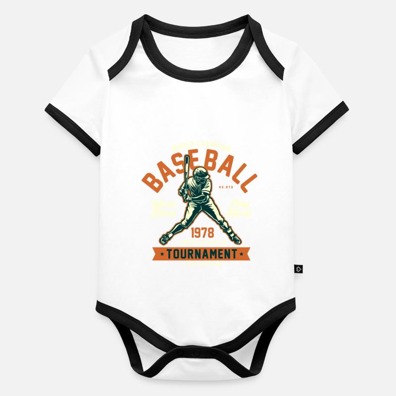 Graphique de baseball Body Bébé bio contrasté manches courtes