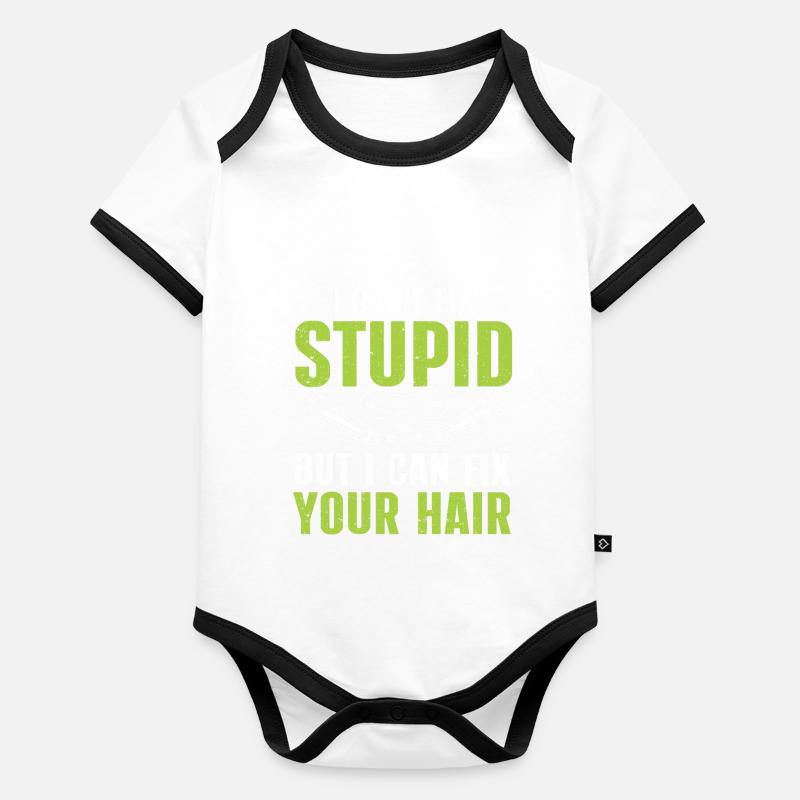 Drôle de coiffeur Cadeau Styliste Coiffeur Body Bébé bio contrasté manches courtes