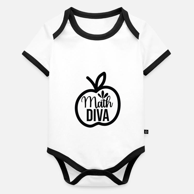 Math Diva, Pour toutes les divas qui aiment les maths Body Bébé bio contrasté manches courtes