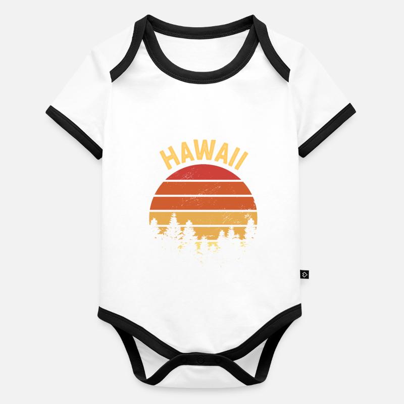 Hawaï Body Bébé bio contrasté manches courtes