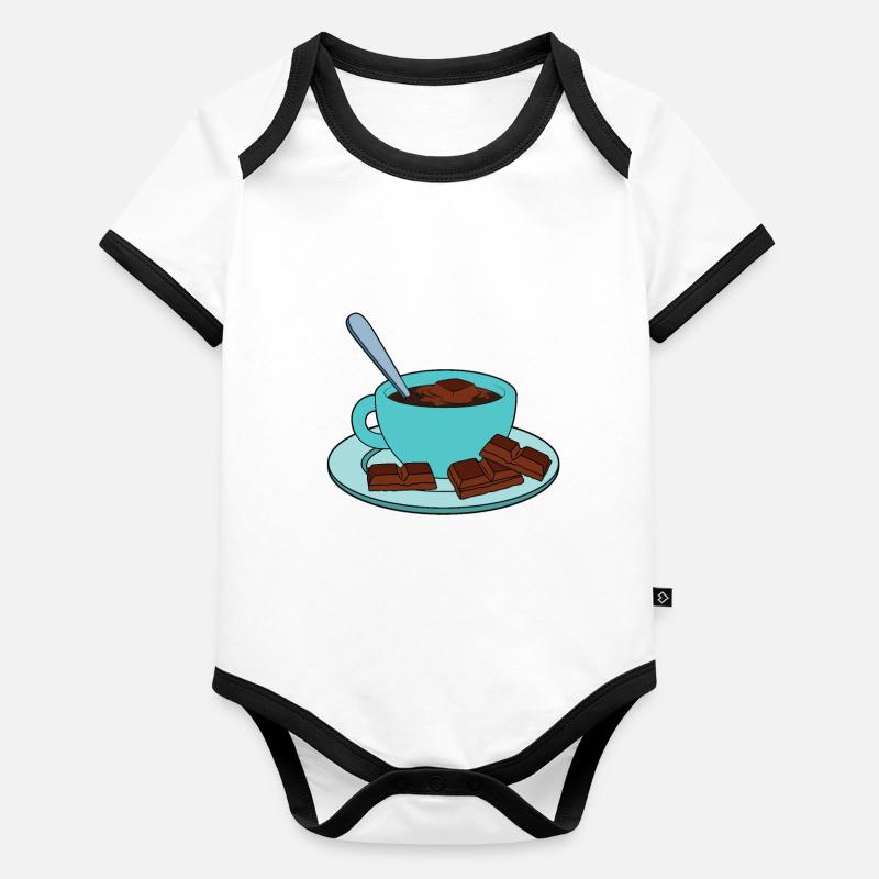 Café au chocolat Body Bébé bio contrasté manches courtes