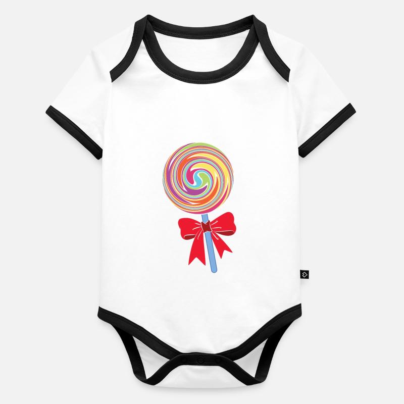 sucette Body Bébé bio contrasté manches courtes