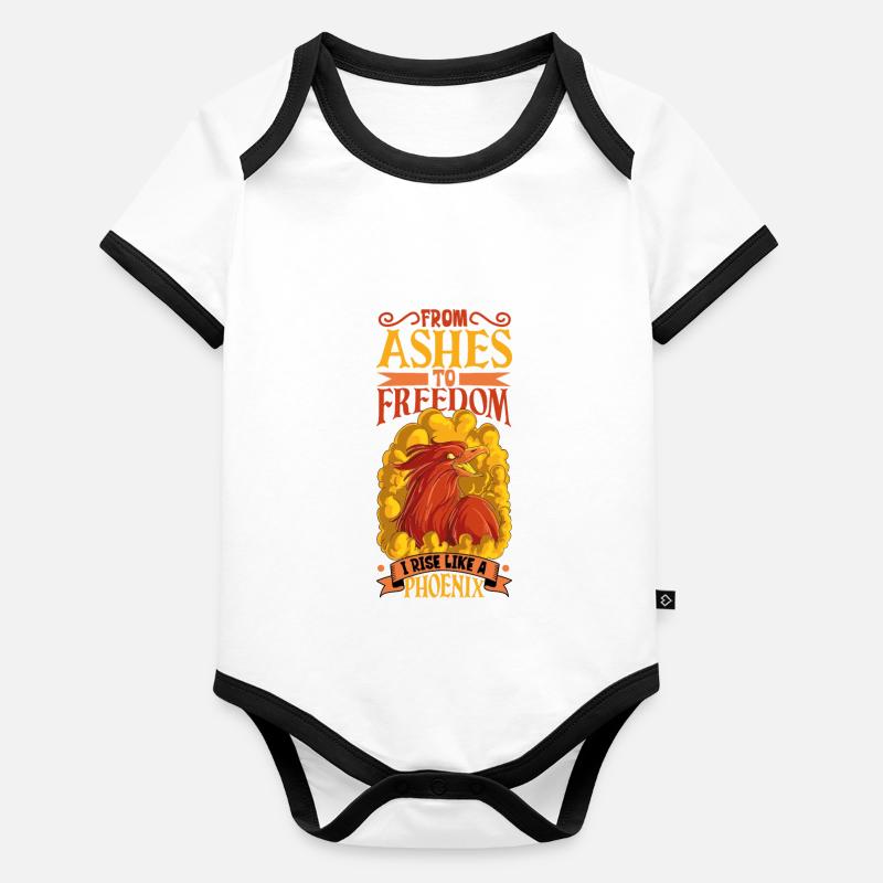 Phoenix Bird Mythical Creatures Organic Baby Contrasting Bodysuit