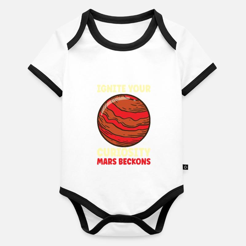 Mars Explorer les astronautes Astronomie Système solaire Body Bébé bio contrasté manches courtes