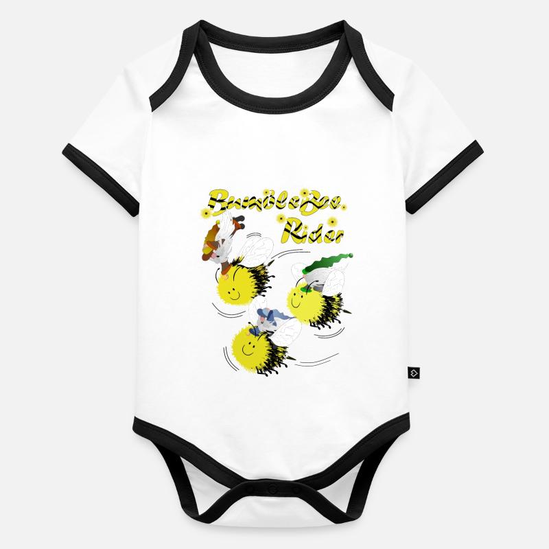 Bumblebee Rider Body Bébé bio contrasté manches courtes