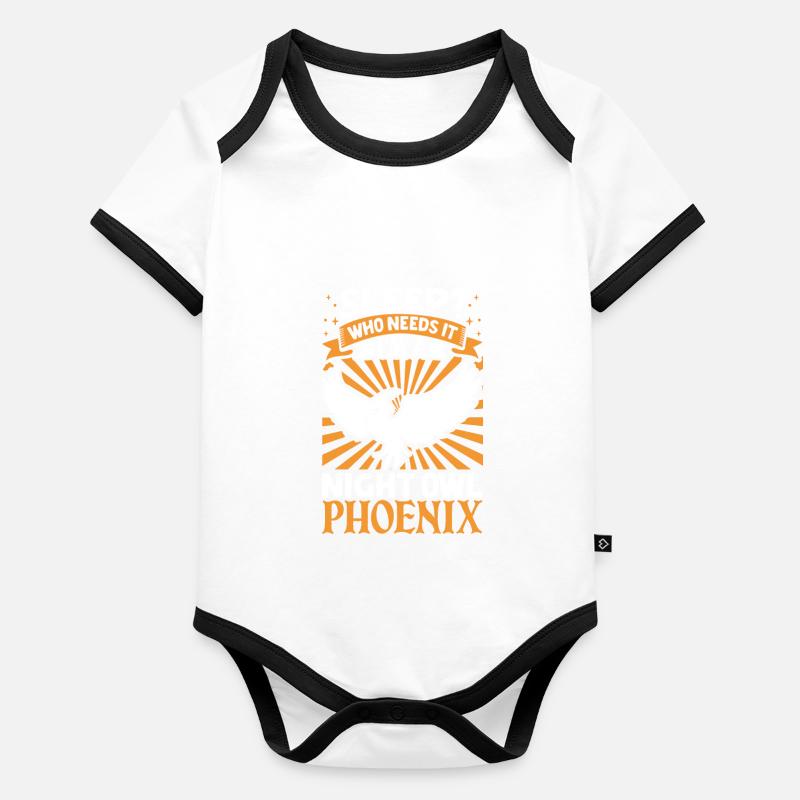 Phoenix Bird Mythical Creatures Organic Baby Contrasting Bodysuit