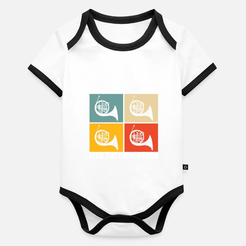 Cuivre à cor Body Bébé bio contrasté manches courtes