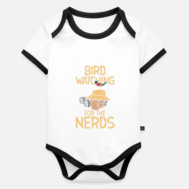 Bird Watching Birding Binoculars Avian Feathered Baby Bio-Kurzarm-Kontrastbody