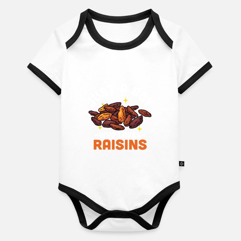 Raisins secs Body Bébé bio contrasté manches courtes