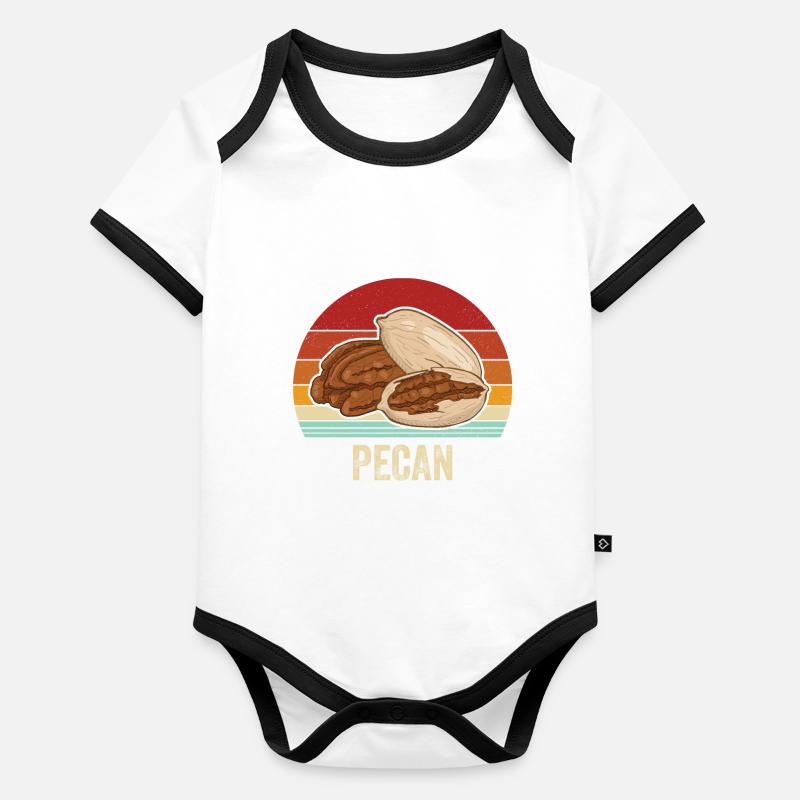 Cadeau de noix de pécan Body Bébé bio contrasté manches courtes