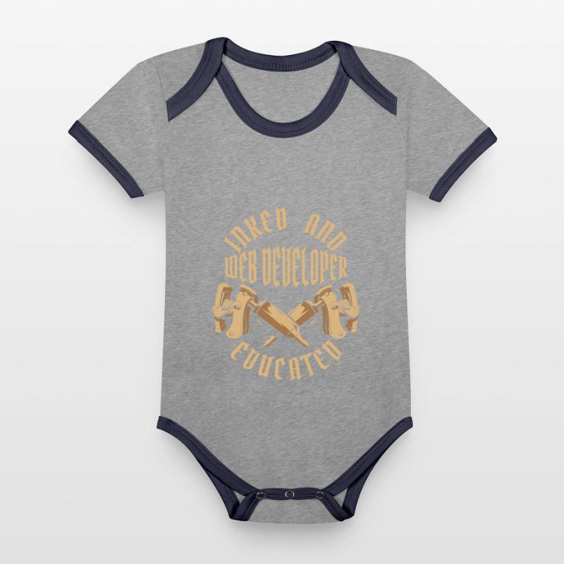 Web Developer Webdeveloper Tattoo Organic Baby Contrasting Bodysuit