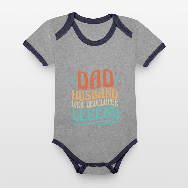 Web Developer Web Developer Father Organic Baby Contrasting Bodysuit