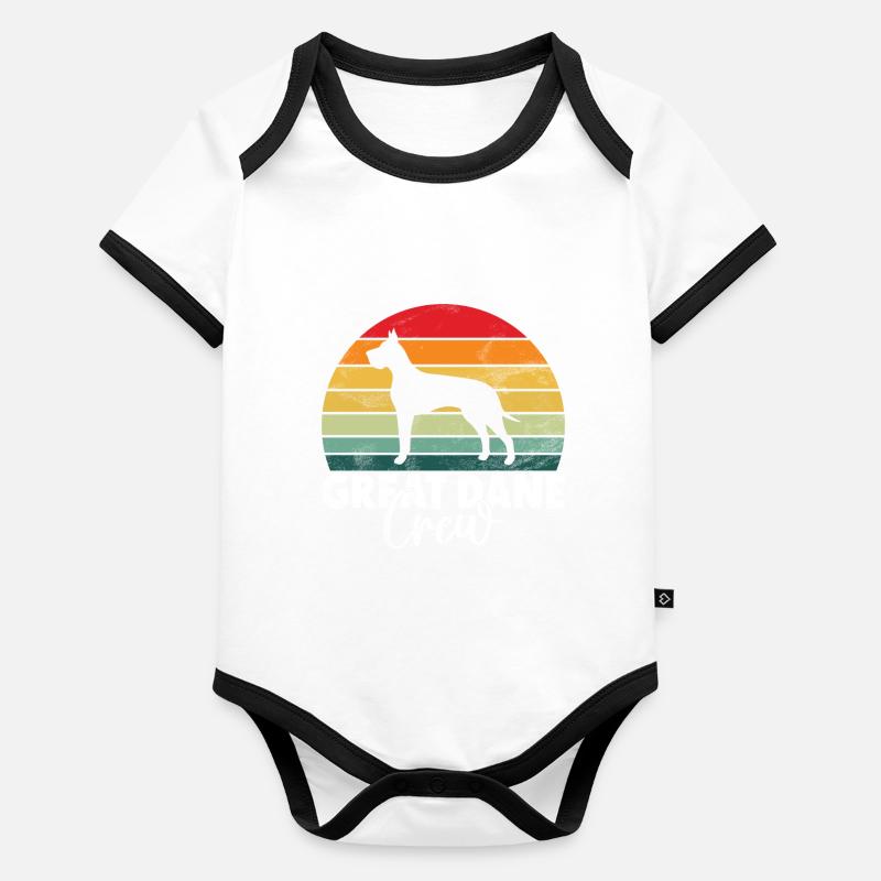 Great Dane Gifts Baby Bio-Kurzarm-Kontrastbody