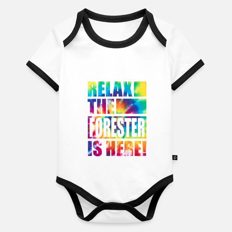 Forester Lustiger Spruch Baby Bio-Kurzarm-Kontrastbody