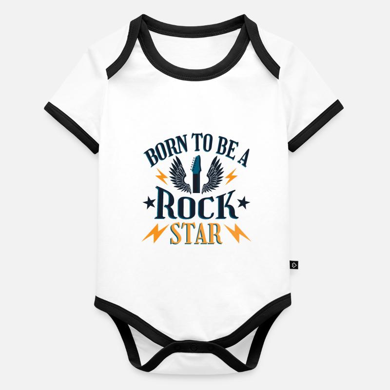Né pour être un guitariste de rock star Body Bébé bio contrasté manches courtes