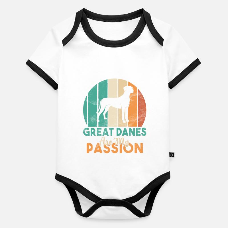 Great Dane Gifts Baby Bio-Kurzarm-Kontrastbody