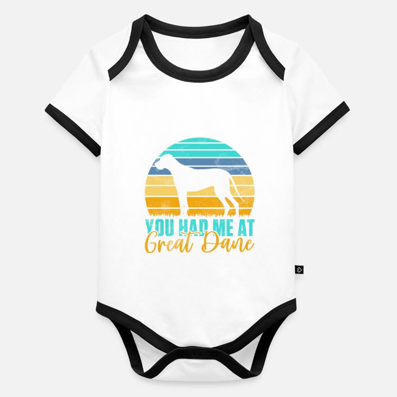 Great Dane Gifts Baby Bio-Kurzarm-Kontrastbody
