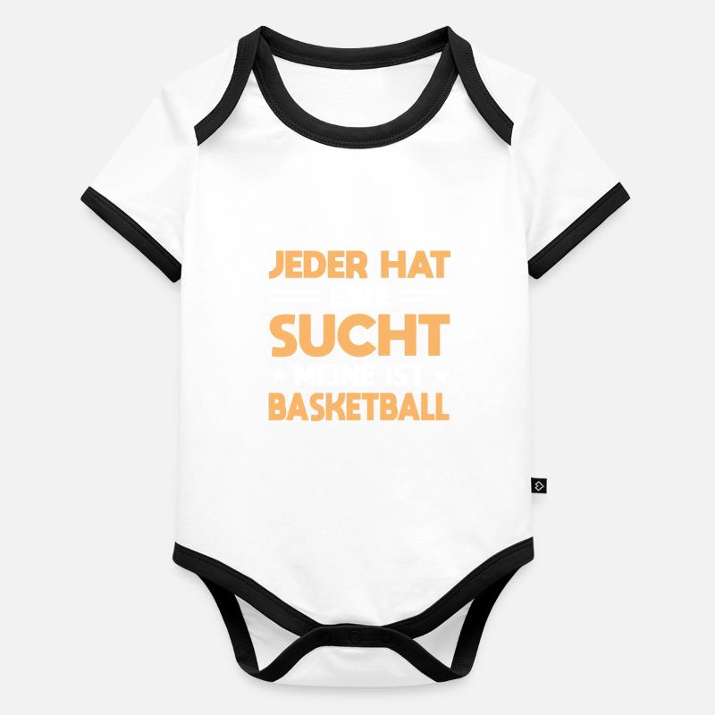 Sucht Basketball Baby Bio-Kurzarm-Kontrastbody