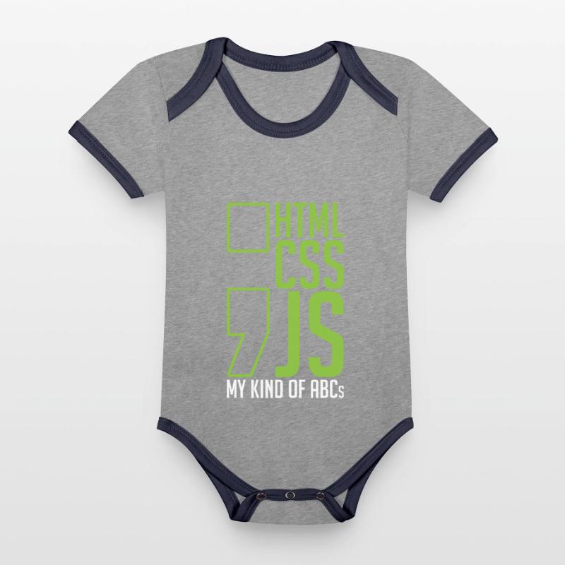 web developer gift html css js my kind of Organic Baby Contrasting Bodysuit