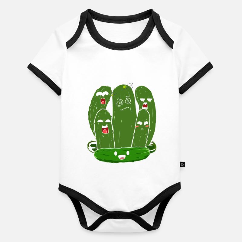 Cornichon Légumes Cornichon Drôle de cadeau Concombre Body Bébé bio contrasté manches courtes