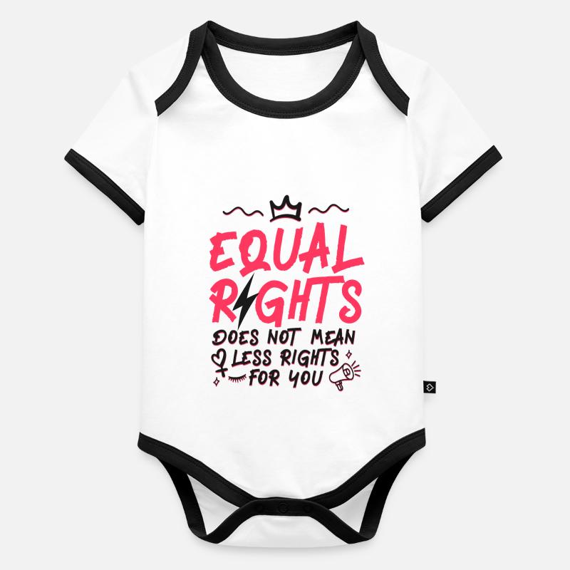 Feminist Equal Rights For Others Organic Baby Contrasting Bodysuit