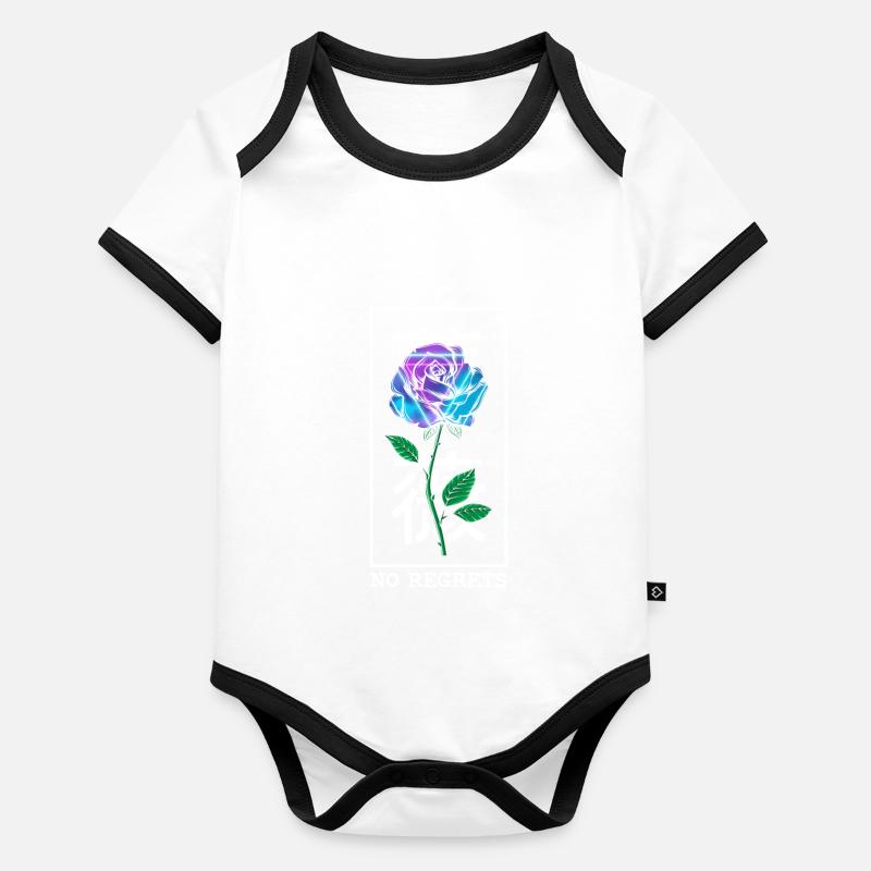 Aucun regret Rose Body Bébé bio contrasté manches courtes