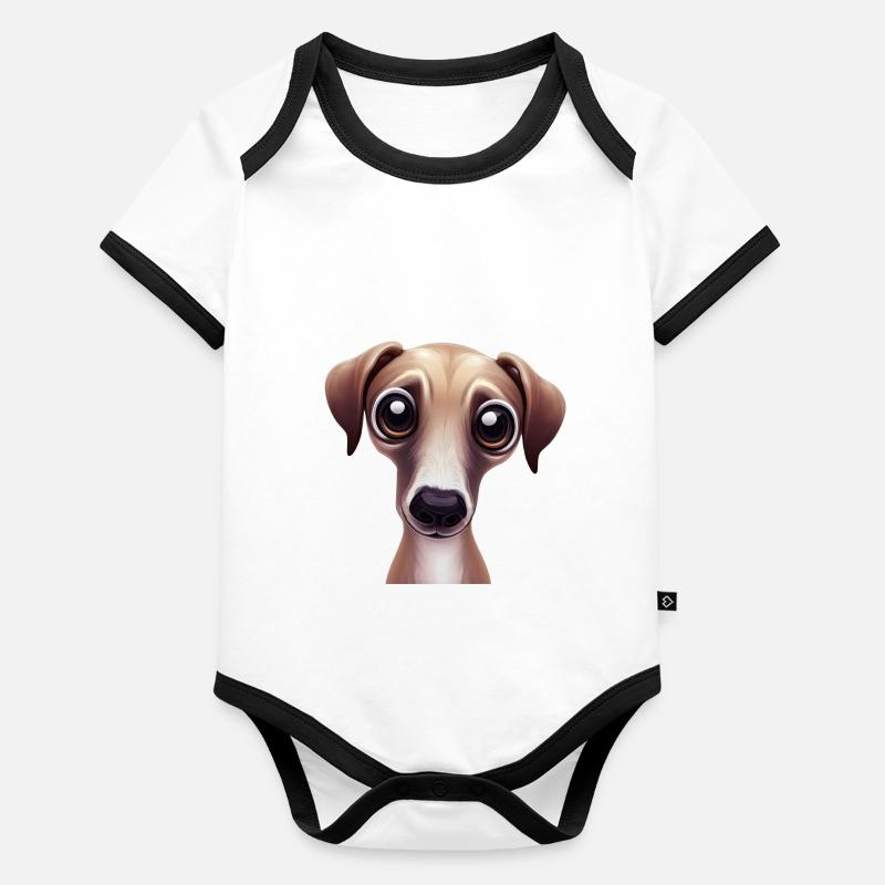 Schlankes und schnelles Greyhound-Artwork Baby Bio-Kurzarm-Kontrastbody