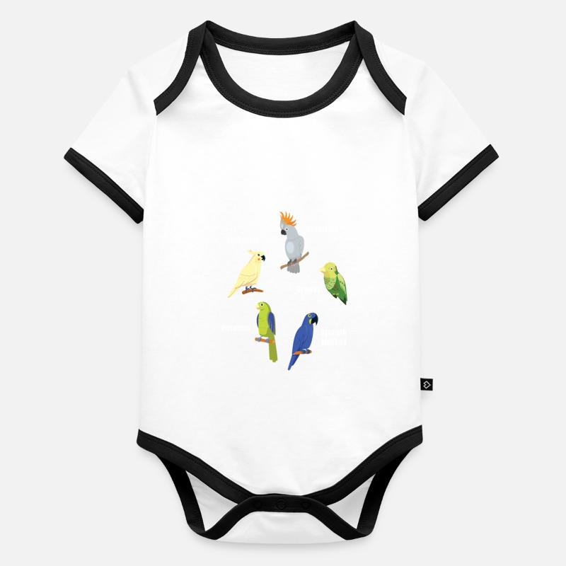 Perroquet Style Canary Cadeau Cacatoès Perruche Body Bébé bio contrasté manches courtes