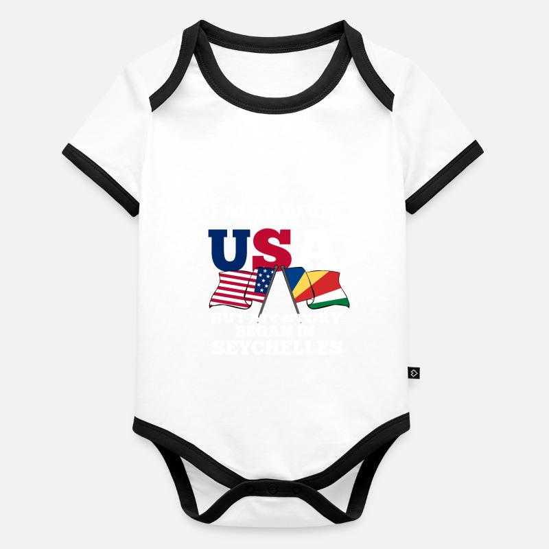 Seychelles Body Bébé bio contrasté manches courtes