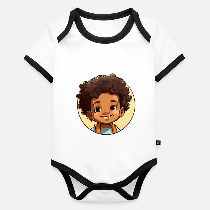 Afro Schwarz Kind Kleinkind Empowerment Baby Bio-Kurzarm-Kontrastbody