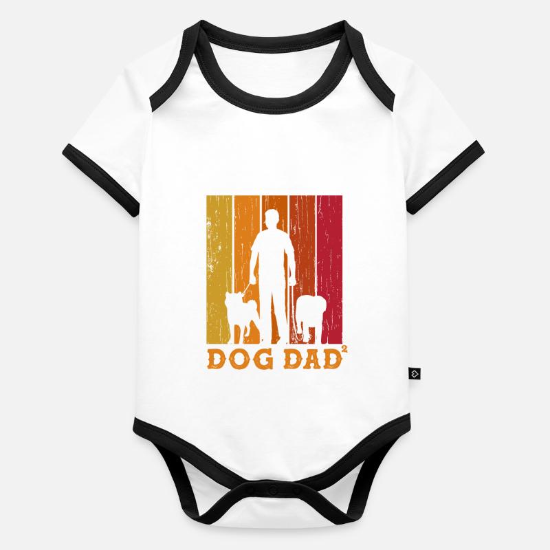 Rétro Dog Dad High 2 Body Bébé bio contrasté manches courtes