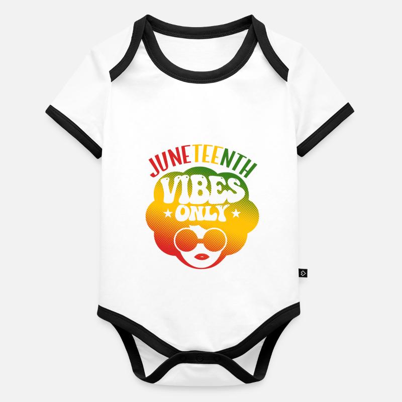 Juneteenth Vibes uniquement Body Bébé bio contrasté manches courtes